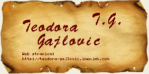 Teodora Gajlović vizit kartica